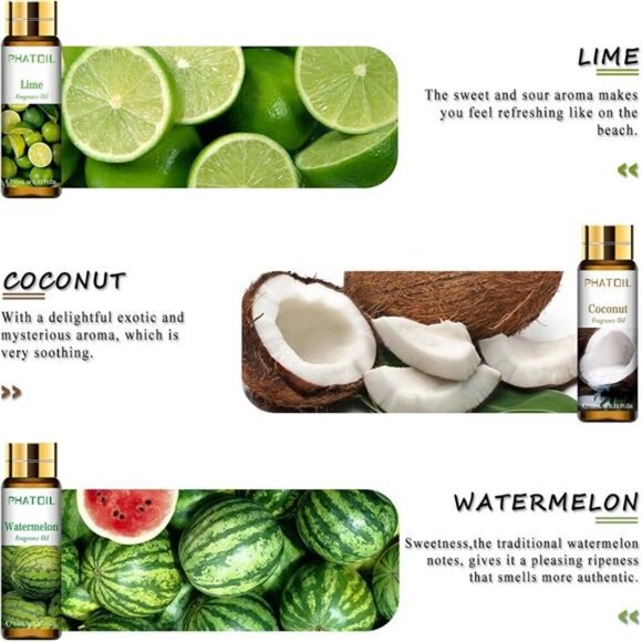 9PCS Fruity Essential Oils Gift Set, 10ml/0.33fl.oz Fragrance Oils for Soap - Picture 5 of 7